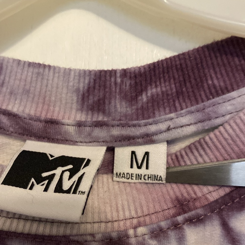 MTV Purple and White Crew Neck Sweatshirt - Picture 4 of 6